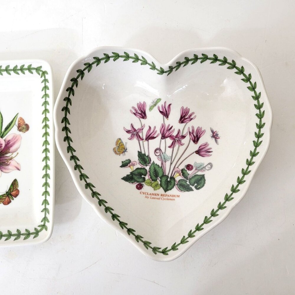 Portmeirion Botanic Garden Heart & Square Dishes - Picture 2 of 7